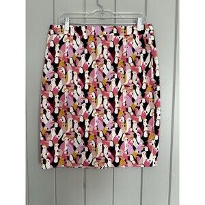 Boden Terezza Pencil Skirt 10R Bird Print Parrot Toucan Pink Lined T0542